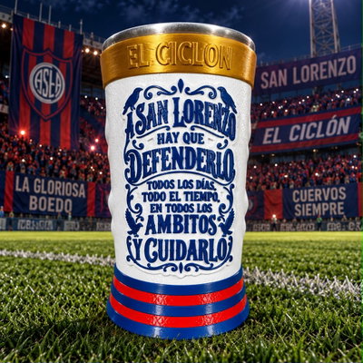 VASO CAMISETA 710cc SAN LORENZO BLANCO Y AZUL