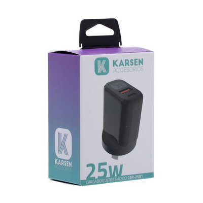 ADAPTADOR 220 TIPO C USB 25W CAR-2501 KARSEN