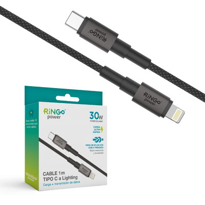 CABLE RINGO 30W C A LIGHTNING