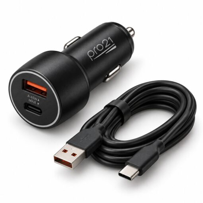 CARGADOR AUTO PRO21 65W PLG-N65 2 USB A/C + CABLE TIPO C
