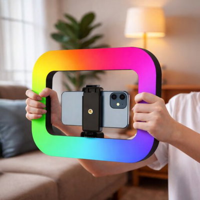 ARO FLASH LED SELFIE RECTANGULAR 28X22 SIN TRIPODE RGB