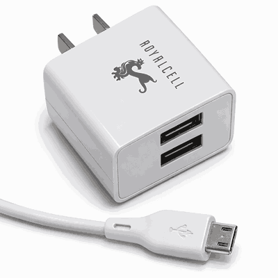 CARGADOR 2 USB CON CABLE MICRO 5.0A
