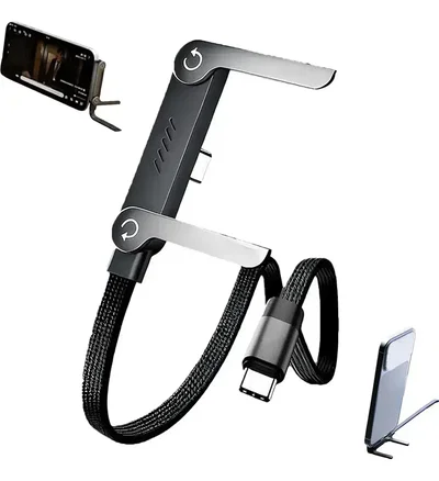 Cable tipo C a tipo C de 240W con Soporte Plegable y Carga Rápida