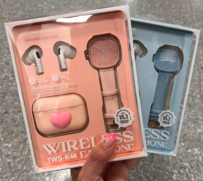 KIT AURICULAR Y RELOJ PASTELES K46