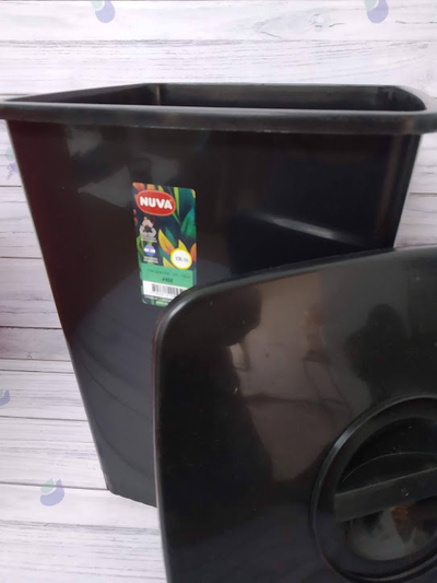 RESIDUO CON TAPA NEGRO 13 LT CUADRADO