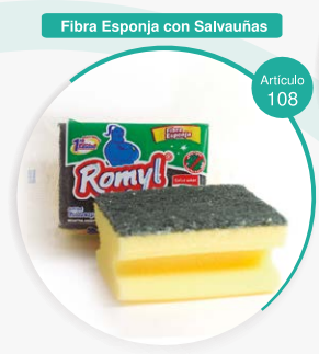 FIBRA ESPONJA CON SALVAUÑAS ROMYL
