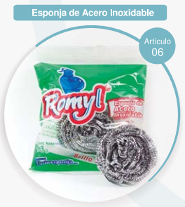 ESPONJA DE ACERO INOXIDABLE X 13 GRS. ROMYL