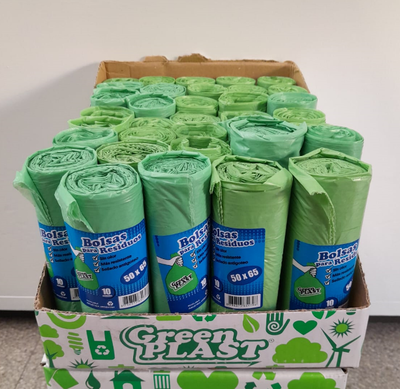 BOLSA VERDE ROLLO RESIDUO 50X65X10 UNID.