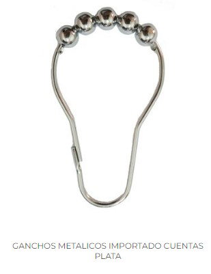 GANCHOS METALICOS CUENTAS PLATA X DOC.