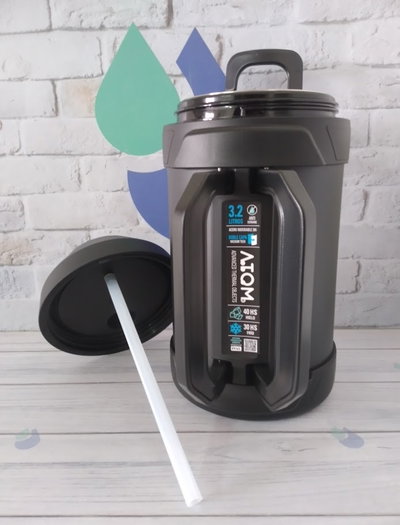 BIDON ATOM ACONCAGUA DE ACERO INOXIDABLE 3.2 LT