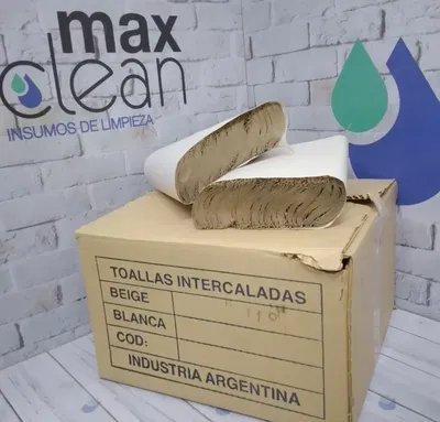 TOALLA INTERCALADA BEIGE ECONOMICA X CAJA