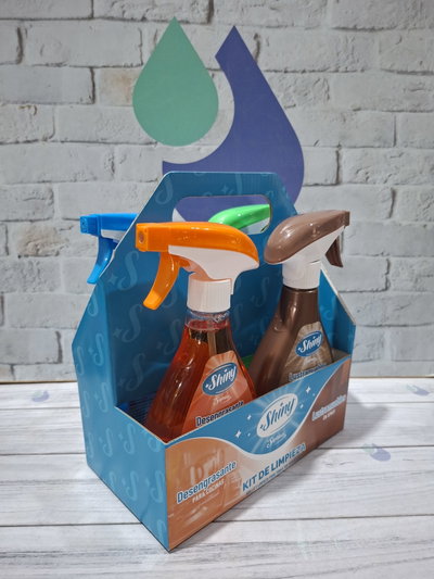 KIT LIMPIEZA COMPLETA SHINY - ORGANIZADOR DE REGALO