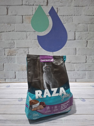 ALIMENTO GATO CASTRADO - 500 GR. RAZA