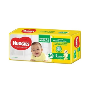 PANALES HUGGIES M X 8