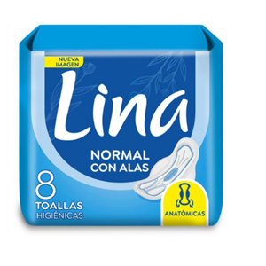 TOALLITAS LINA NORMAL C ALAS X 8