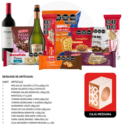 CAJA NAVIDEÑA PREMIUM - 12 PRODUCTOS