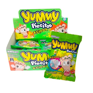 GOMAS YUMMY PIECITOS ACIDOS 30G DISPLAY X 12U