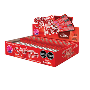 CHUPETIN FIERITA SUPER TATTOO FRUTILLA 50U