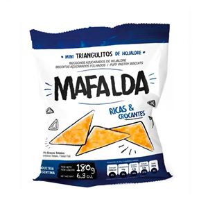 MAFALDA MINI TRIANGULOS HOJALDRE 150G