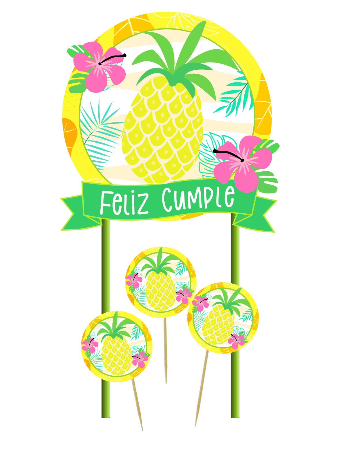 Topper XL Piña | Taller Creativo Party Shop