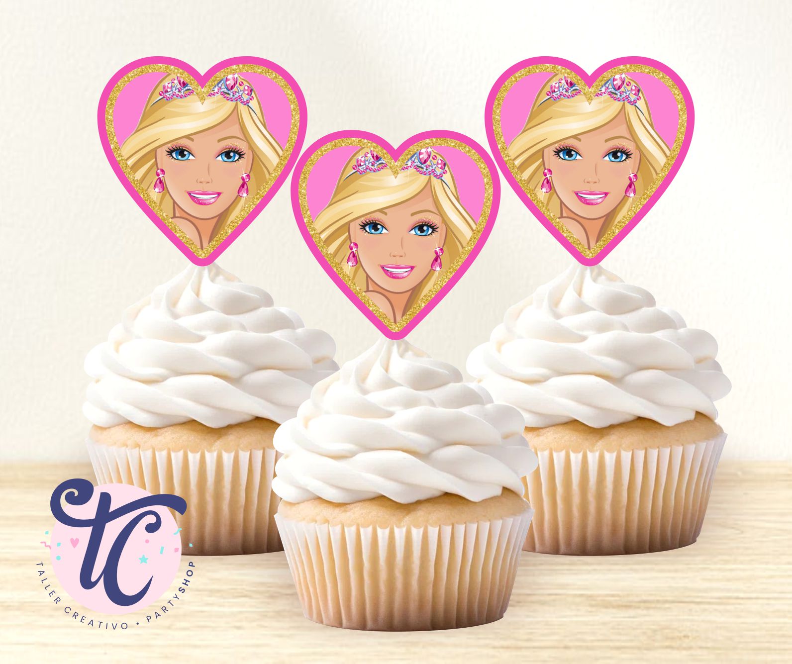 Cupcakes Tortas Con Barbies Toppers Para Cupcake Barbie X10 Taller