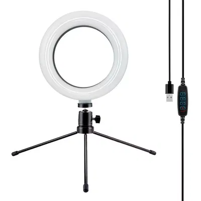 ARO DE LUZ LED 16CM CON TRÍPODE REGULABLE 3 TONOS