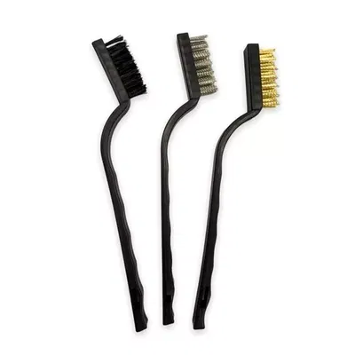 SET 3 MINI CEPILLOS NYLON BRONCE ACERO INOXIDABLE