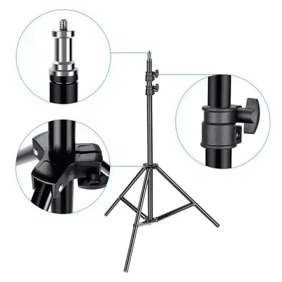 TRIPODE 2,10MTS CAMARA ILUMINACIÓN PLEGABLE Y CABEZAL CAMARA