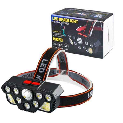 LINTERNA MINERA 8 LEDS RECARGABLE