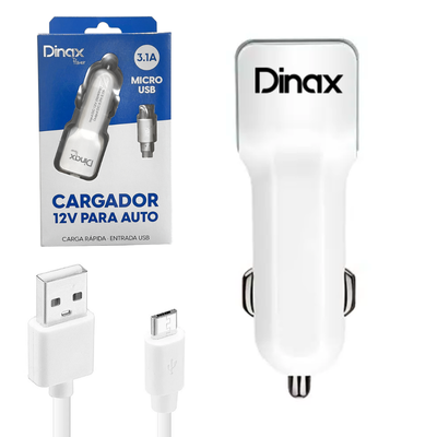 Cargador Auto 12v 3.1a Dinax V8 Micro USB