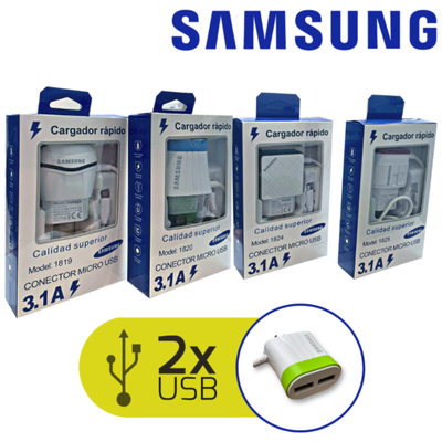 Cargador Samsung 2usb A V8 3.1 1819