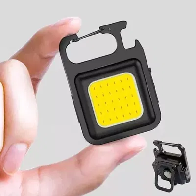 Mini Linterna Cob Led Recargable Usb Iman Llavero Abridor 3 cambios de Luz