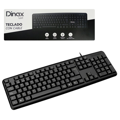 Teclado USB de Oficina c/Cable DINAX