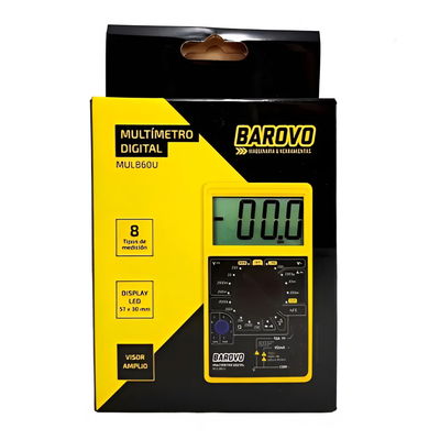 Tester Multimetro Digital Barovo Mul86Ou C/ Buzzer + Puntas