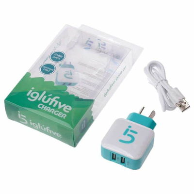 Cargador de Pared (verde) IGLU FIVE 2.1 – Con cable LIGHTNING