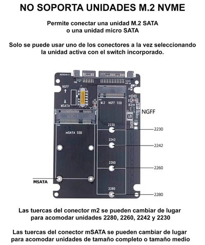 ADAPTADOR SATA A M2 M.2 SSD
