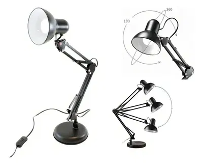Lámpara Escritorio Mesa Brazo Articulado Metal Morza Colores Velador