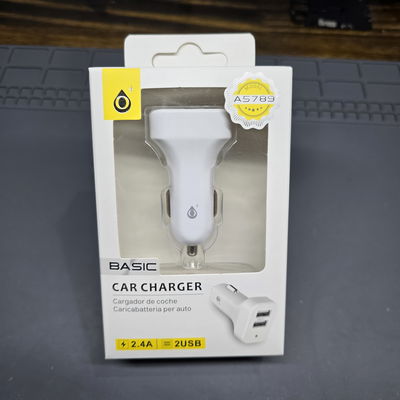 CARGADOR DE AUTO DOBLE USB 2.4A (SIN CABLE) - ONEPLUS A5789 - BLANCO