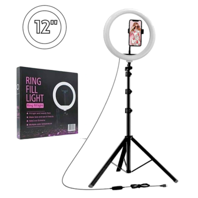 Aro Led de 12″ 30CM Blanco + Tripode