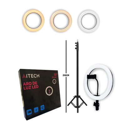 Aro Led Aitech 11" 26cm Frio Calor Con Trípode 210cm