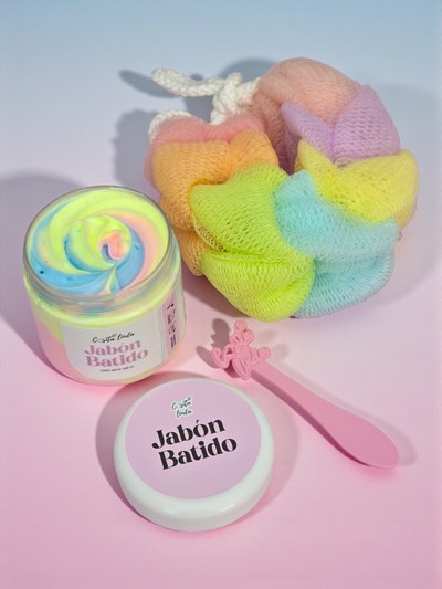 Jabón batido rainbow + esponja 