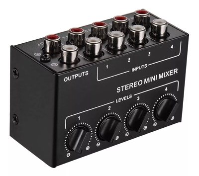 N- AUDIO Mini Mixer Stereo Cx400 4 Canales Rca Pasiva