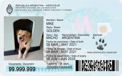 Dni Para Mascotas - Perros, Gatos