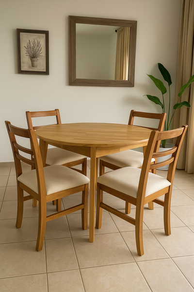 COMBO 15 MESA REDONDA 1.20 + 4 SILLA BAUTISTA O ANTONIA