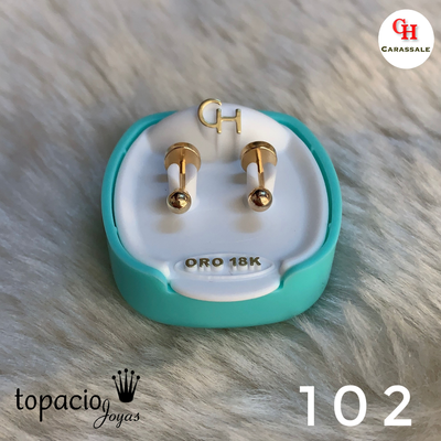 Aros abridor - Bolita de 3mm - Oro 18k - MOD CH-102