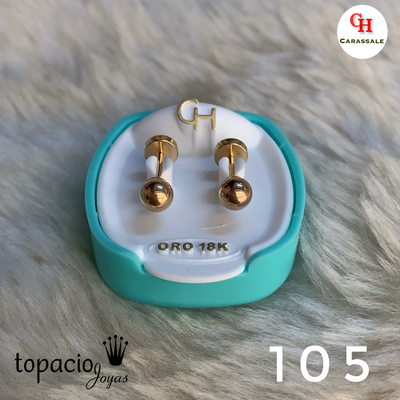 Aros abridor - Bolita de 5mm - Oro 18k - MOD CH-105