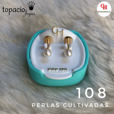 Aros abridor - Perlas Cultivadas 3.5mm - Oro 18k - MOD CH-108