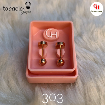 Aros abridor - Bolita de 3,5mm - Oro 18k y Laminado - MOD CH-303
