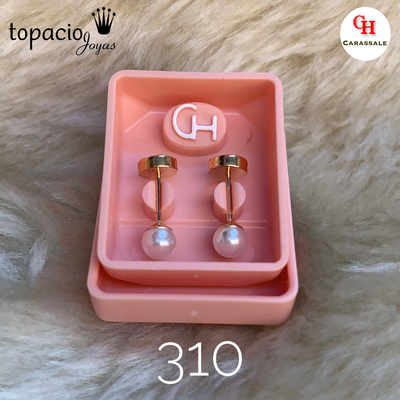 Aros abridor - Perla 4mm - Oro 18k y Laminado - MOD CH-310