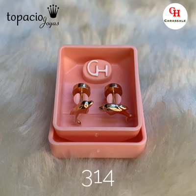 Aros abridor - Delfín - Oro 18k y Laminado - MOD CH-314
